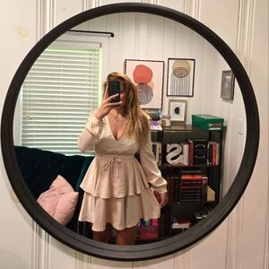 NWOT ASOS Reclaimed Vintage Dusty Rose Long Sleeve Ruffle Dress Size 6